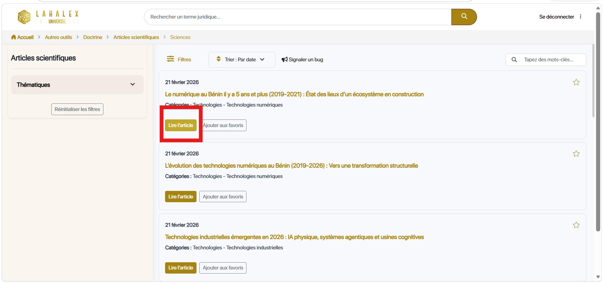 Comment consulter un article ?