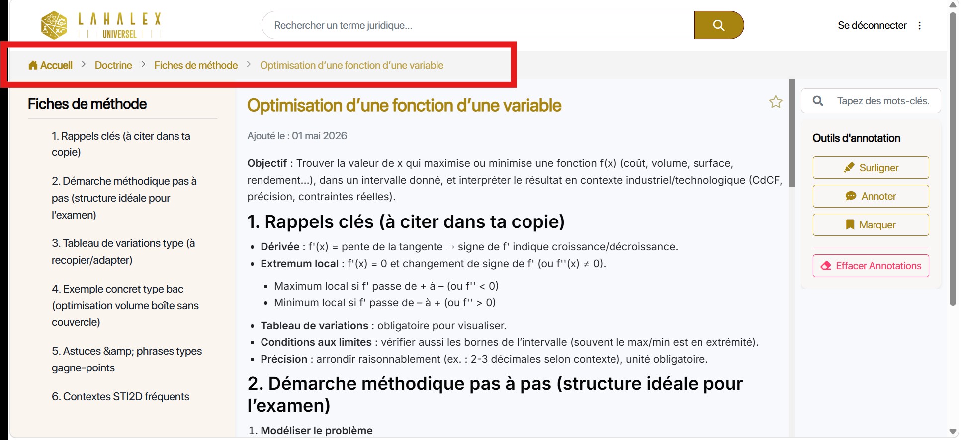 Qu’est-ce qu’une fiche méthodologique et comment y accéder ?